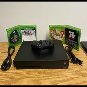 Xbox One X 1 TB Gently Used Controller & 2 Games